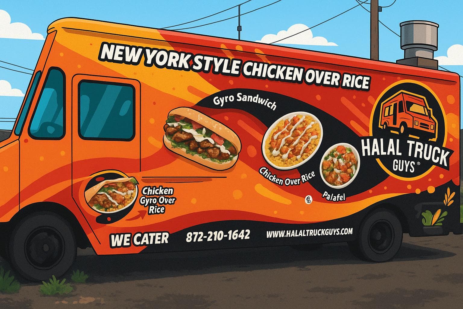 Our food truck serving customers